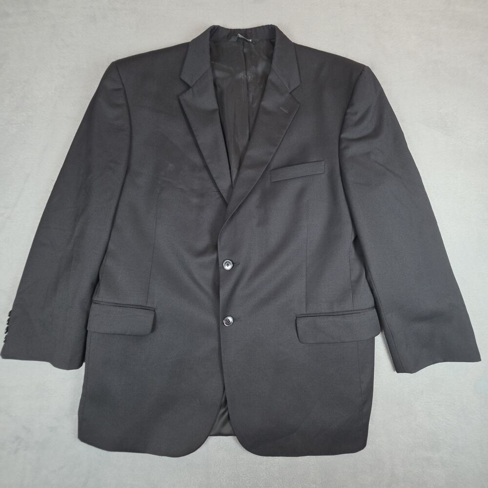 Jos A Bank Traveler's Collection 46R Wool Plaid Tailored Fit Blazer Men's